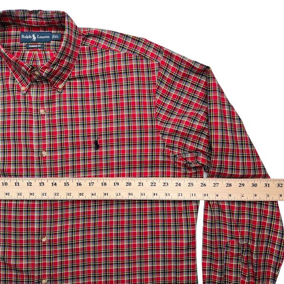 Polo Ralph Lauren Shirts Men’s XL Plaid Long Sleeve‎ Button Down Classic Fit Red - Picture 2 of 8